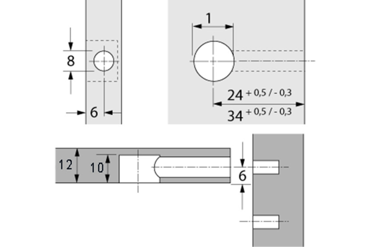 Exzenter-Verbindungsbeschlag HETTICH Rastex 15, für 12 mm Fachböden