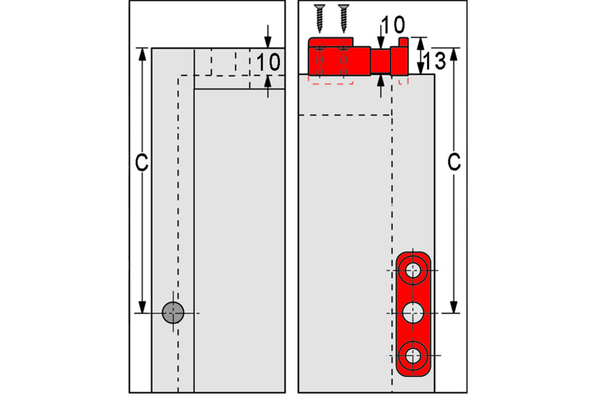Guide a estrazione semplice HETTICH QUADRO 40 BM montaggio a pressione, per montaggio sul pavimento