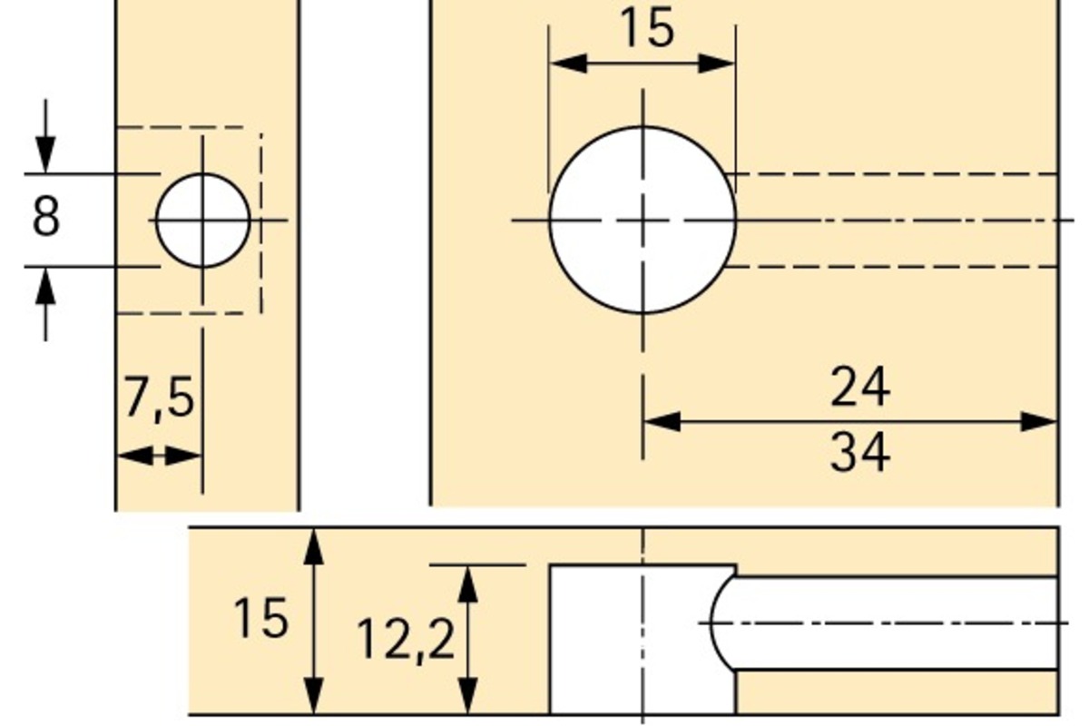 Exzenter-Verbindungsbeschlag HETTICH Rastex 15, für 15 mm Fachböden