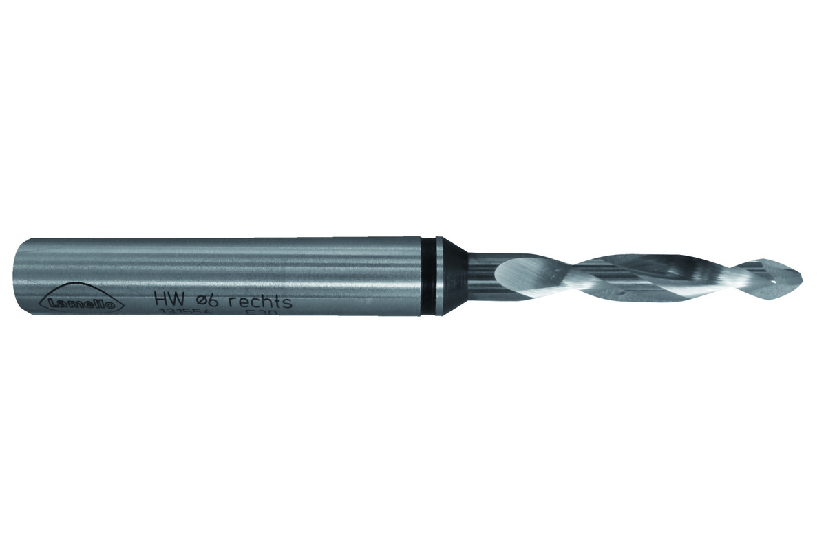 LAMELLO CNC Bohrer 6mm zu Clamex P, verlängert f. Gehrung, L 35/Schaft 10/GL 100mm/HW-massiv