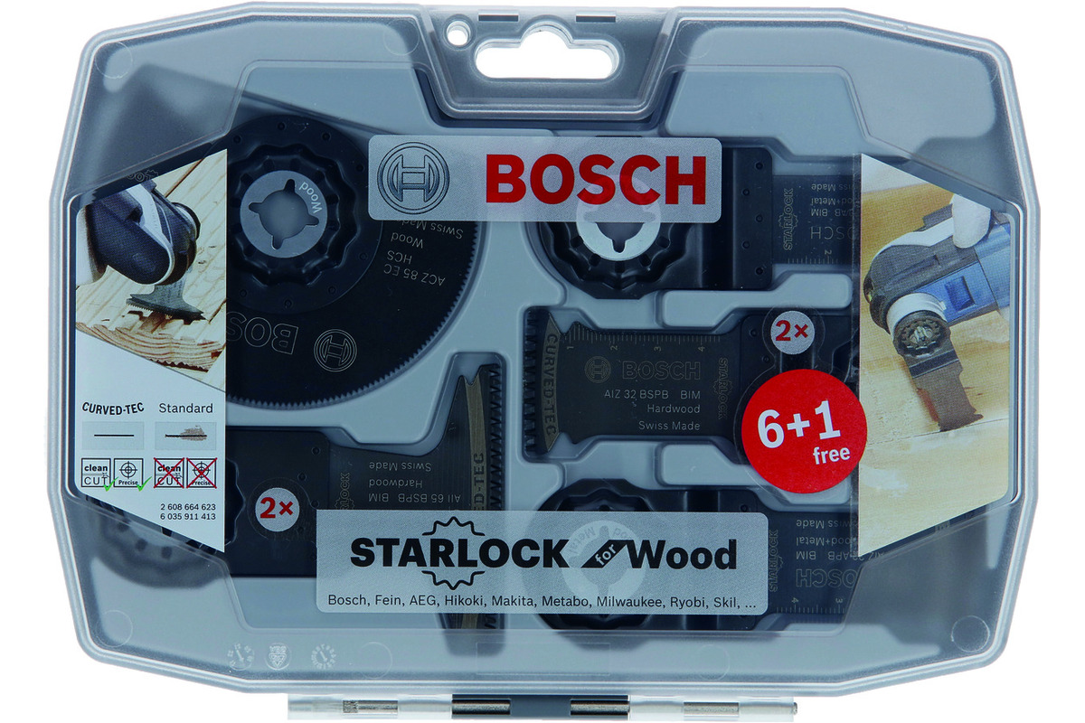 Kit di Starlock BOSCH per legno, 7 pezzi