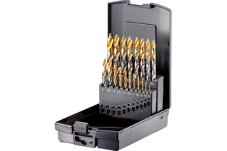 Kit di punte elicoidali HSS-G con punta a gradino TIN FORTEC