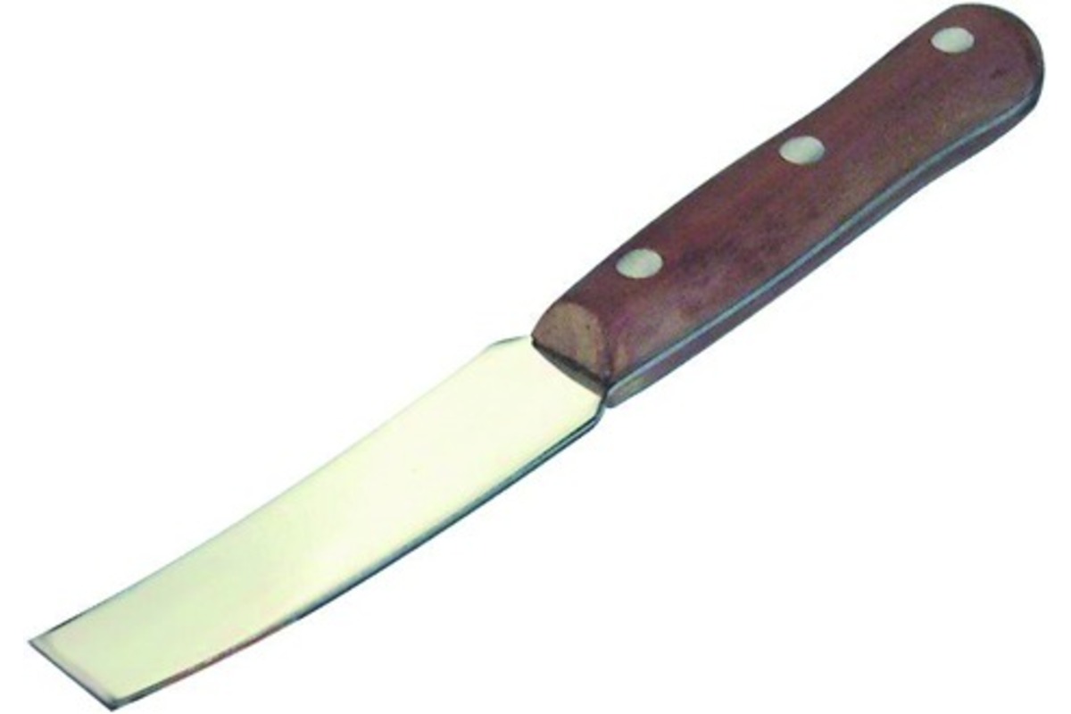 Couteau de vitrier courbé pour mastic