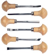 Jeu de couteau à linoléum et à bois PFEIL, 6 pièces