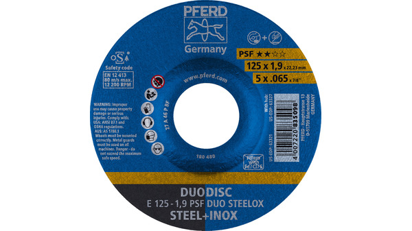Disco combinato PFERD PSF DUODISC STEELOX