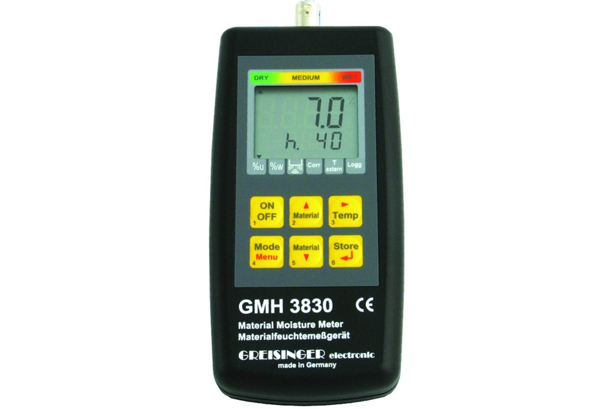 Resistives Materialfeuchte- und Temperaturmessgerät GREISINGER GMH 3831