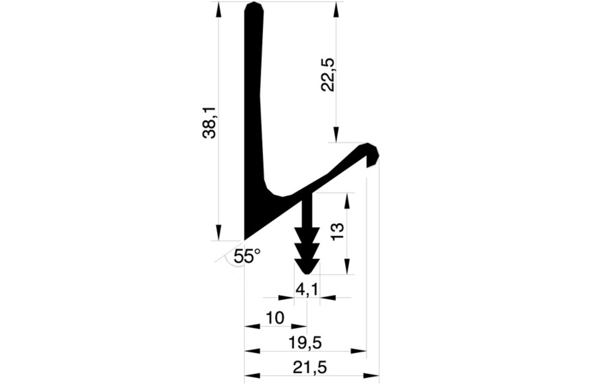 Profili per maniglie Eva 38 mm a misura
