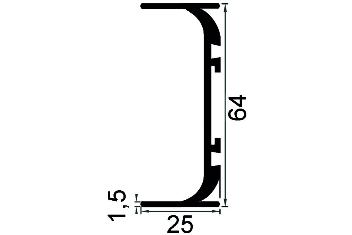 Profils de poignée Isa, forme en C