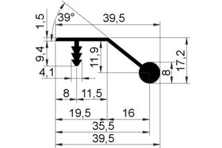 Griffleistenprofil Ria auf Mass