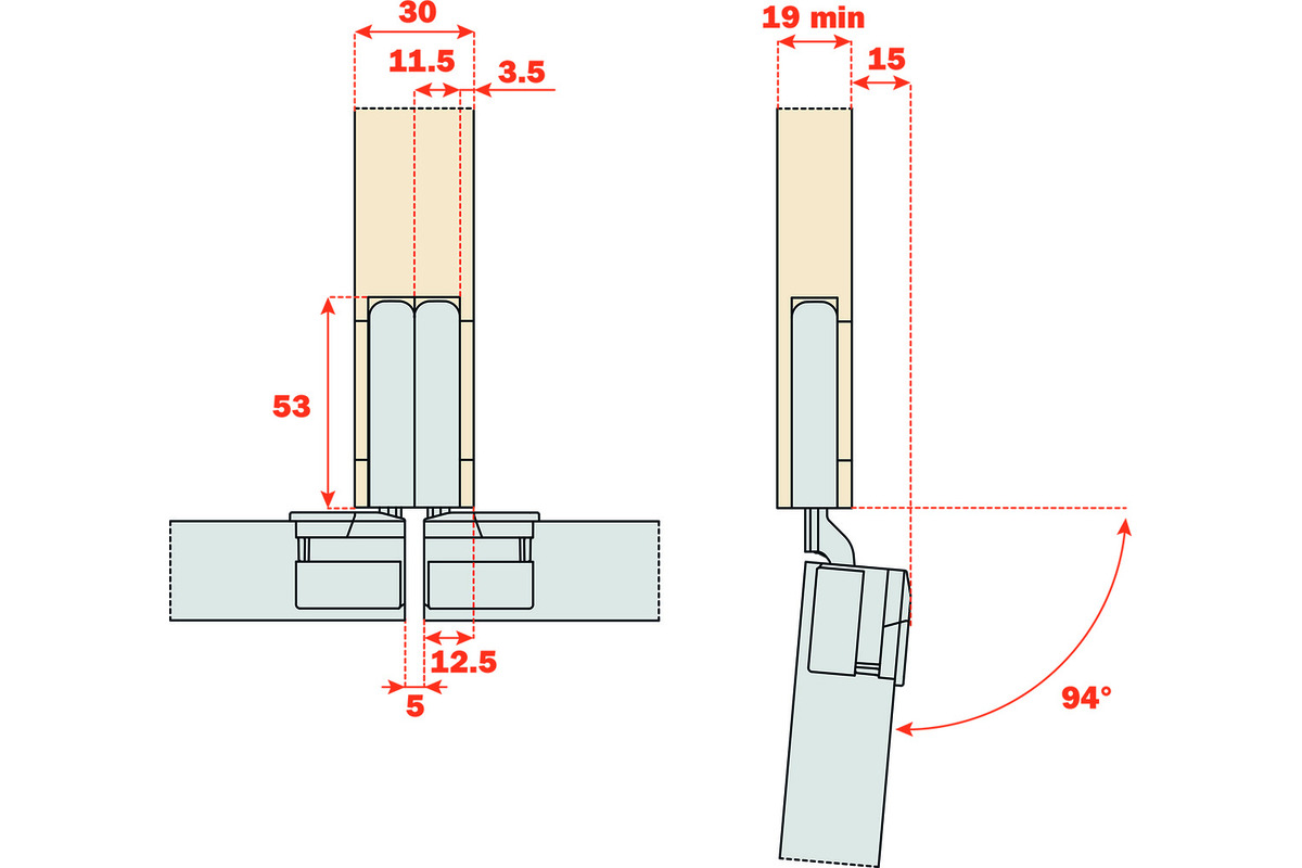 Pochette d'encartage SALICE Conecta pour bande d'angle / bande centrale