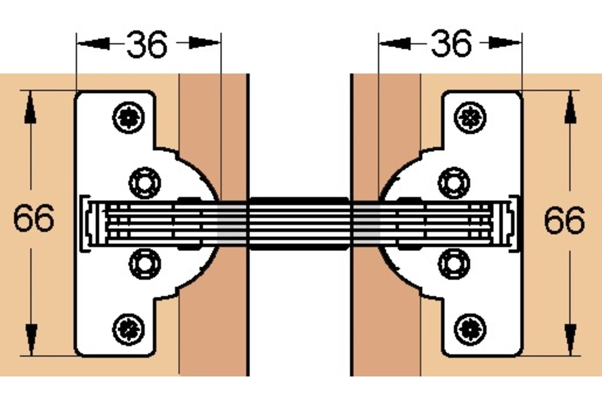Cerniere oblique per frontali con congiunzione ad angolo di 45°
