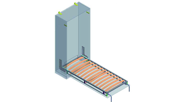 Sistema armadio-letto per letto singolo longitudinale OK-LINE Dynamic