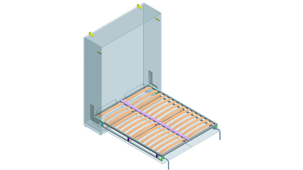 Sistema armadio-letto per letto doppio longitudinale OK-LINE Dynamic