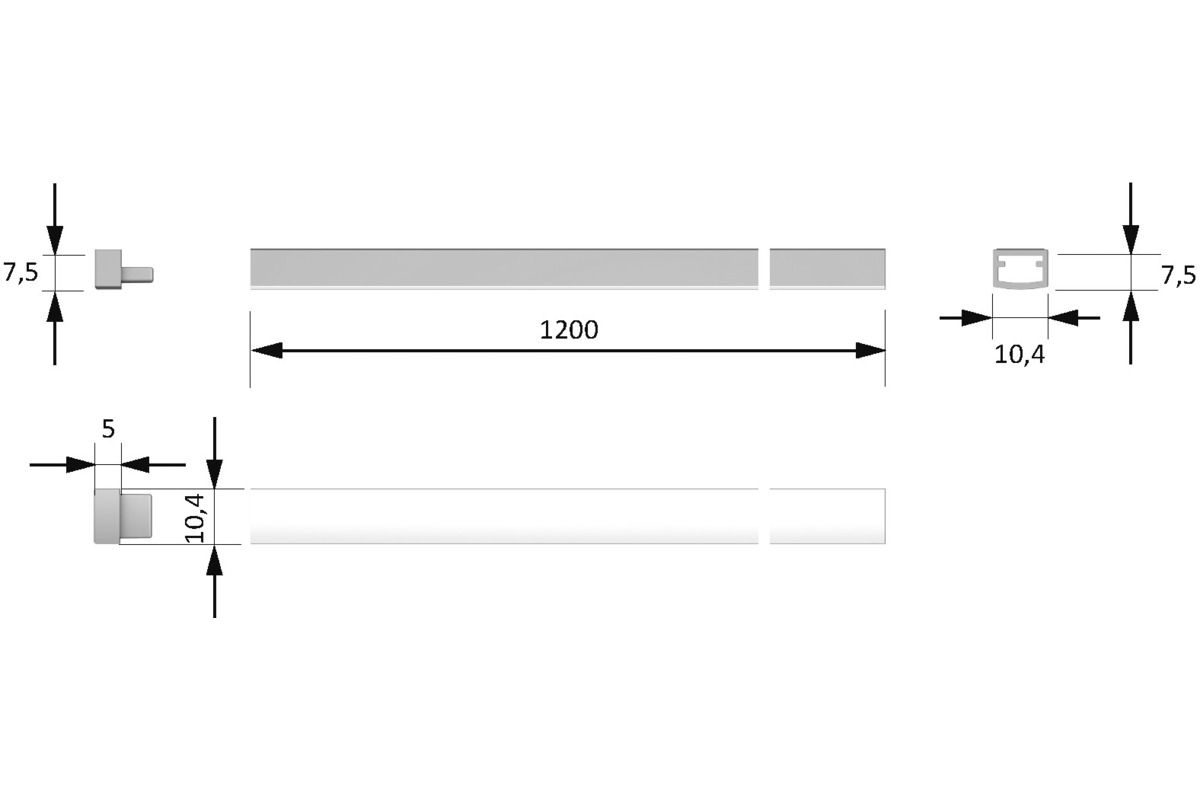 Profili per montaggio esterno LED HALEMEIER ChannelLine N con diaframmi