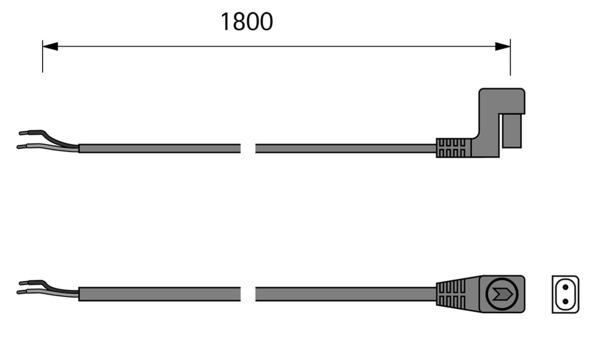 Câble de raccordement 1800 mm avec embouts