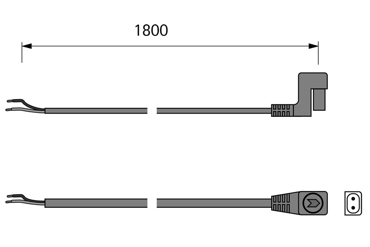 Câble de raccordement 1800 mm avec embouts