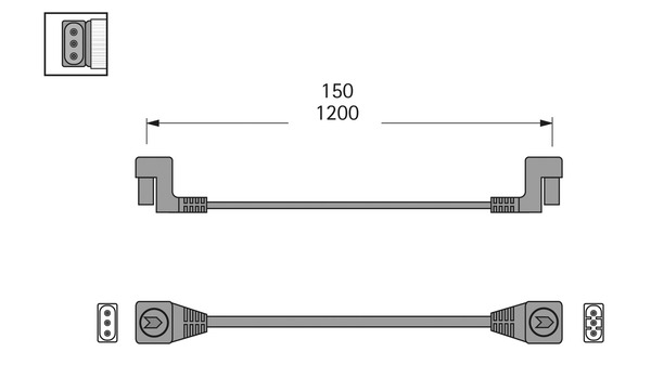 Cavi di collegamento a 2 poli 230 V  dimmerabile