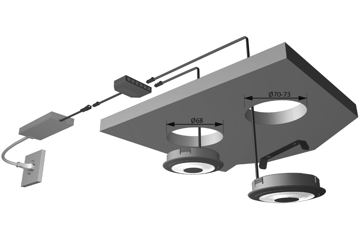 Lampes encastrables/appliques LED HALEMEIER Swing 12 V