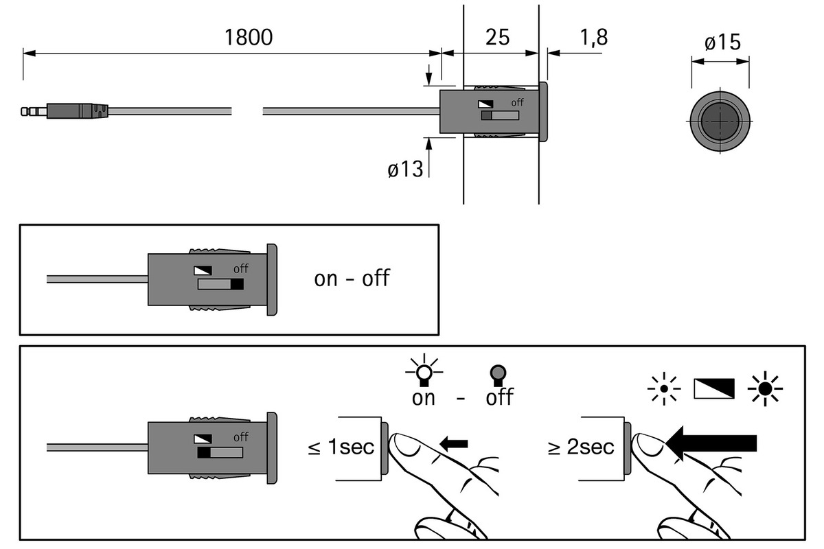 Interruttore tramite sfioramento HALEMEIER LED per interruttore MultiSwitch 12 / 24 / 230 V