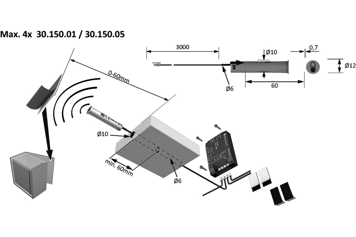 Sensore IR per tocco per la porta HALEMEIER MultiSwitch2 12 / 24 / 230 V