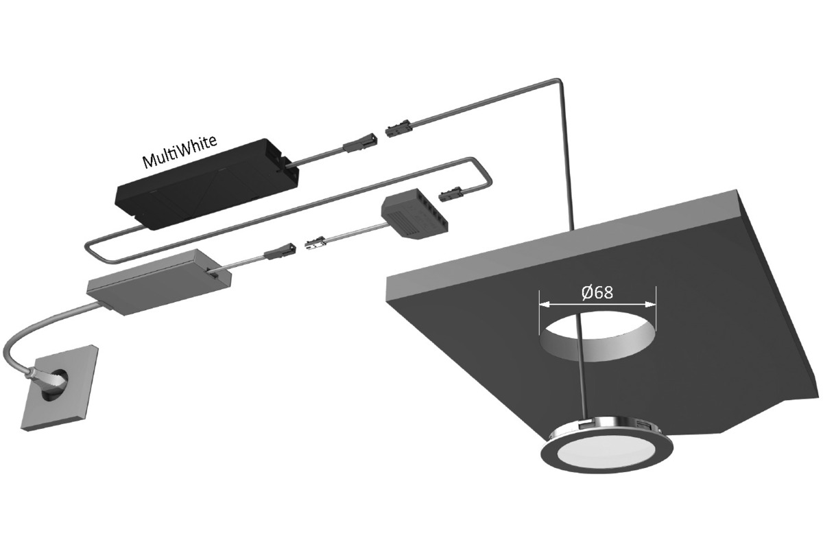 Lampade incassate LED HALEMEIER LitePanel 68 12 V MultiWhite