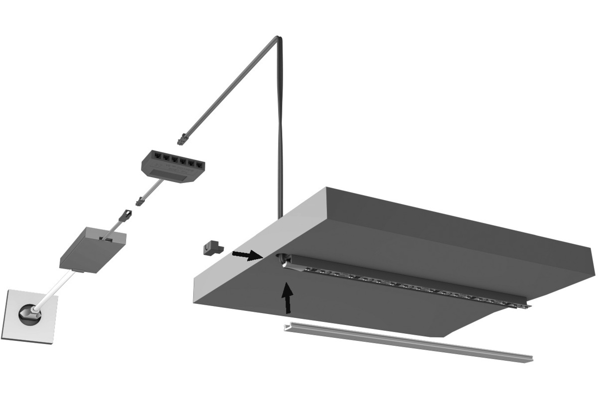 Profili per montaggio esterno o d'incassate LED HALEMEIER ChannelLine I con diaframmi