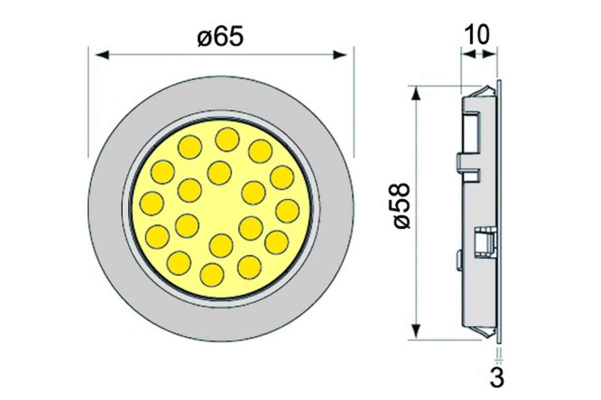 LED Ein-/Anbauleuchten 5er Set L&S Sunny II 12 V
