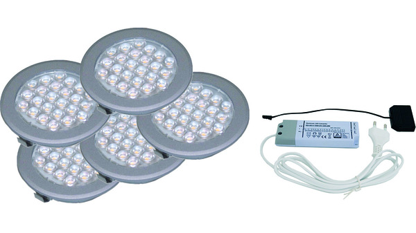 Jeu de 5 lampes encastrables/applique LED L&S Sunny II 12 V