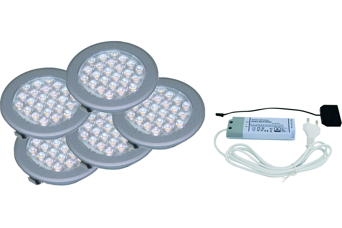 Jeu de 5 lampes encastrables/applique LED L&S Sunny II 12 V