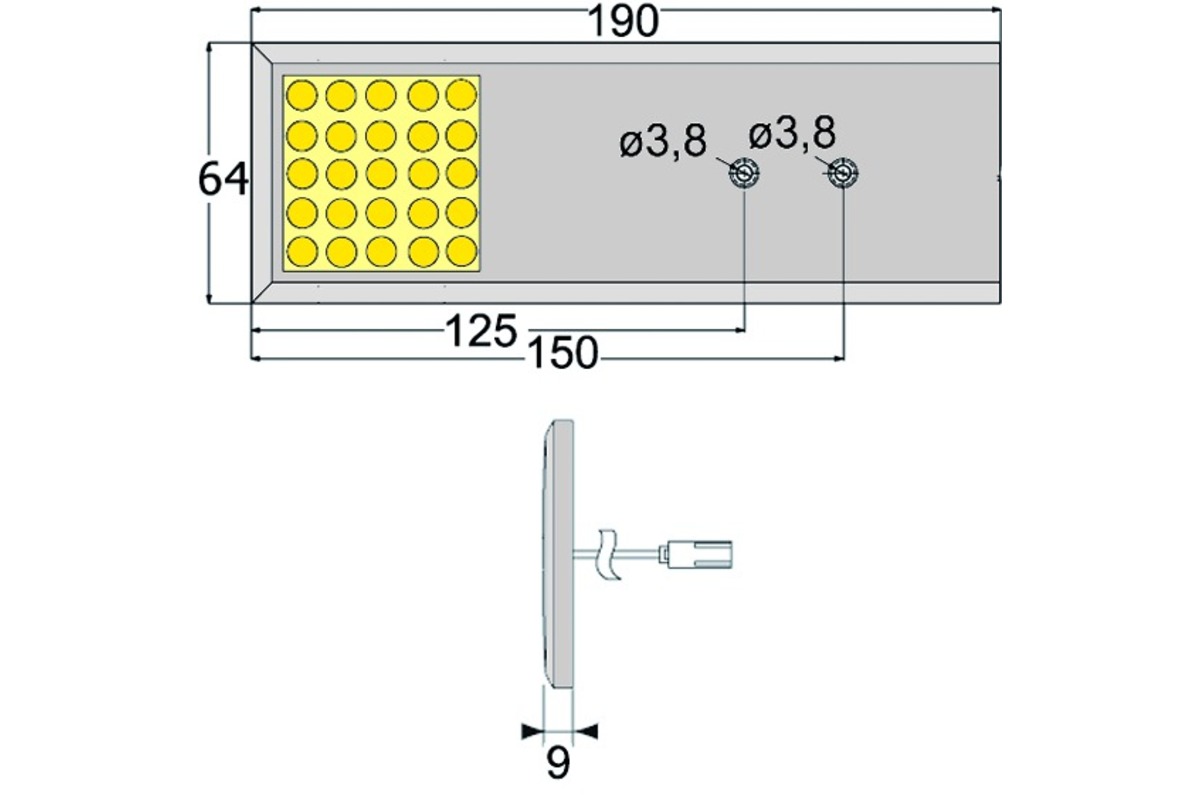 Lampada LED esterne singola L&S Matrix Long TLD 24 V