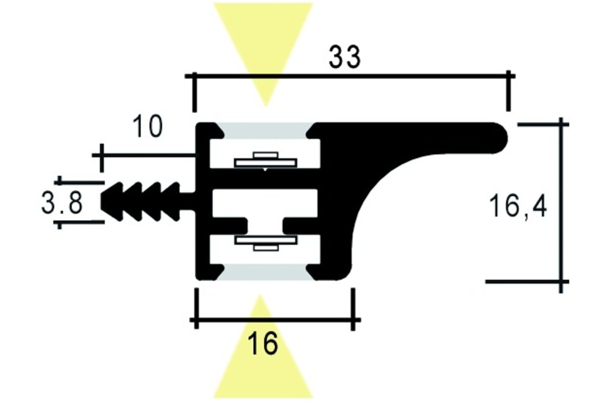 Bacchette di chiusura LED in profilo maniglia Up & Down II 12 V