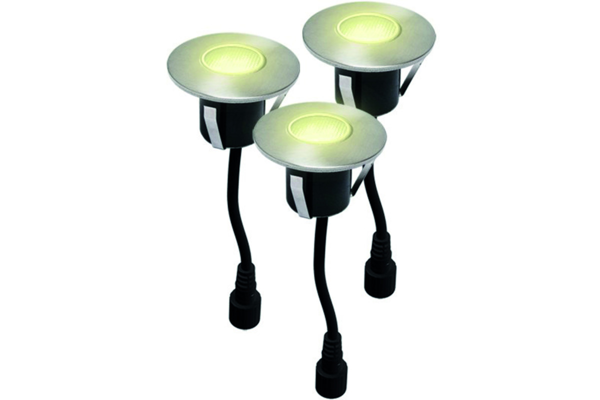 Jeu des lampes LED encastrables pour terrasses EASY CONNECT 3 pièces