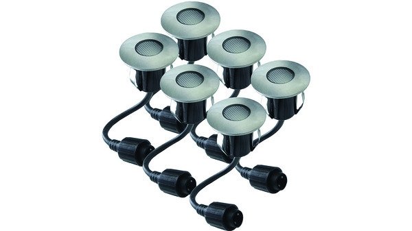 Kit di lampade LED incassate per terrazzi EASY CONNECT 6 pezzi