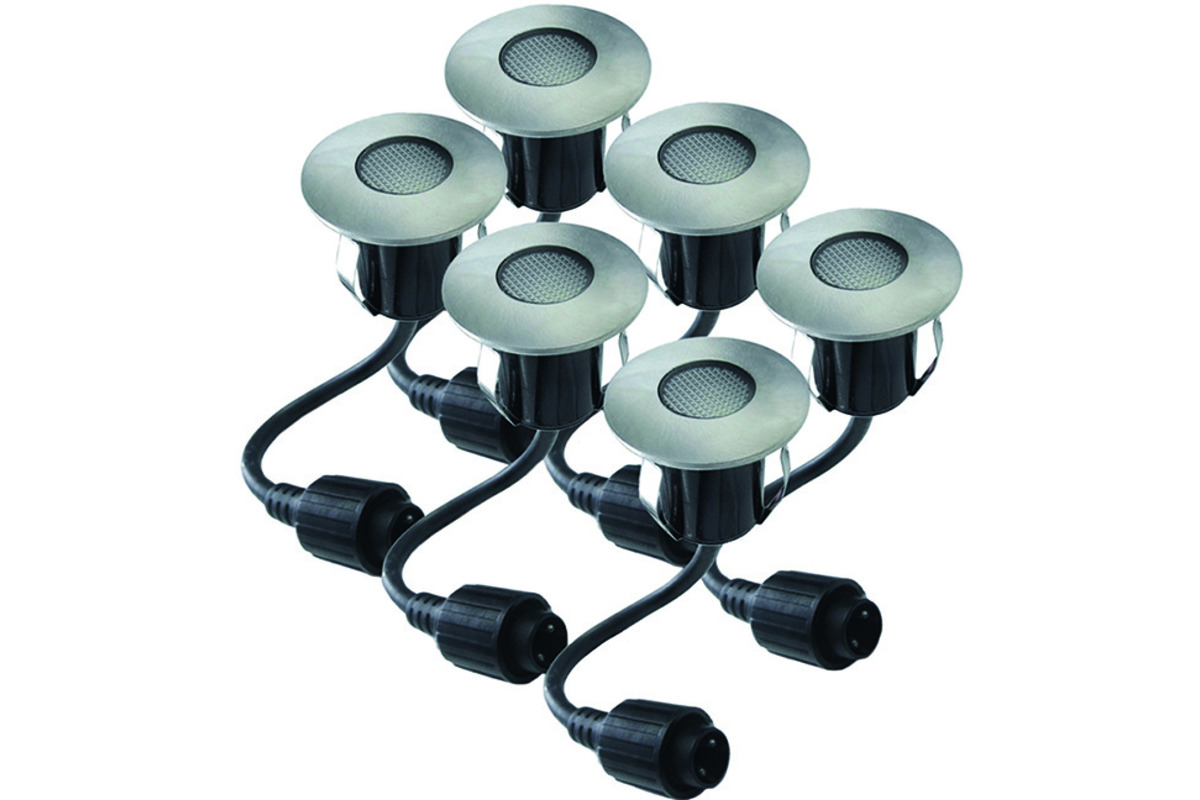 Kit di lampade LED incassate per terrazzi EASY CONNECT 6 pezzi
