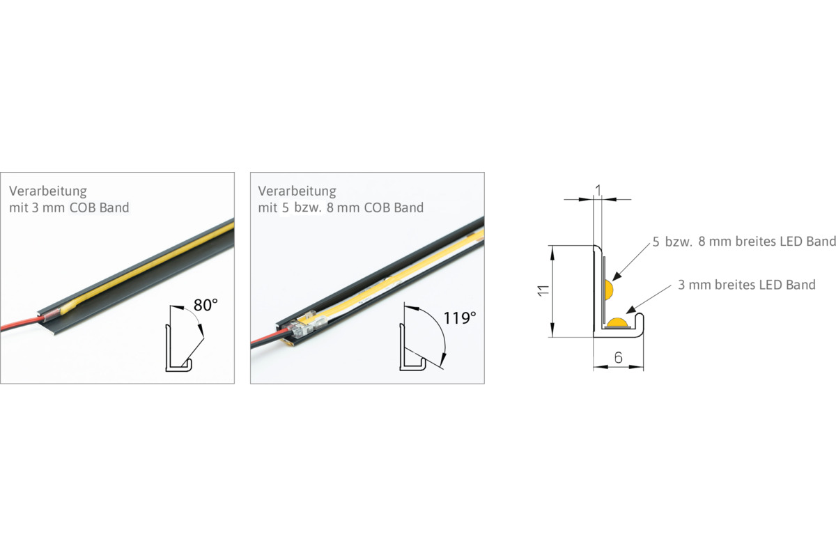 Profili per montaggio esterno LED OK-LINE Viennna senza diaframmi