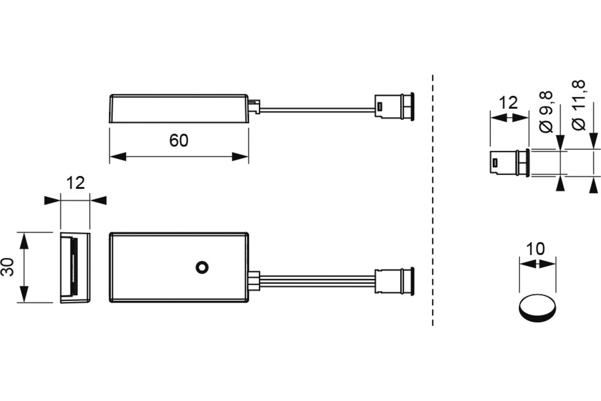 Mini interrupteur avec capteur IR L&S 12 / 24 V