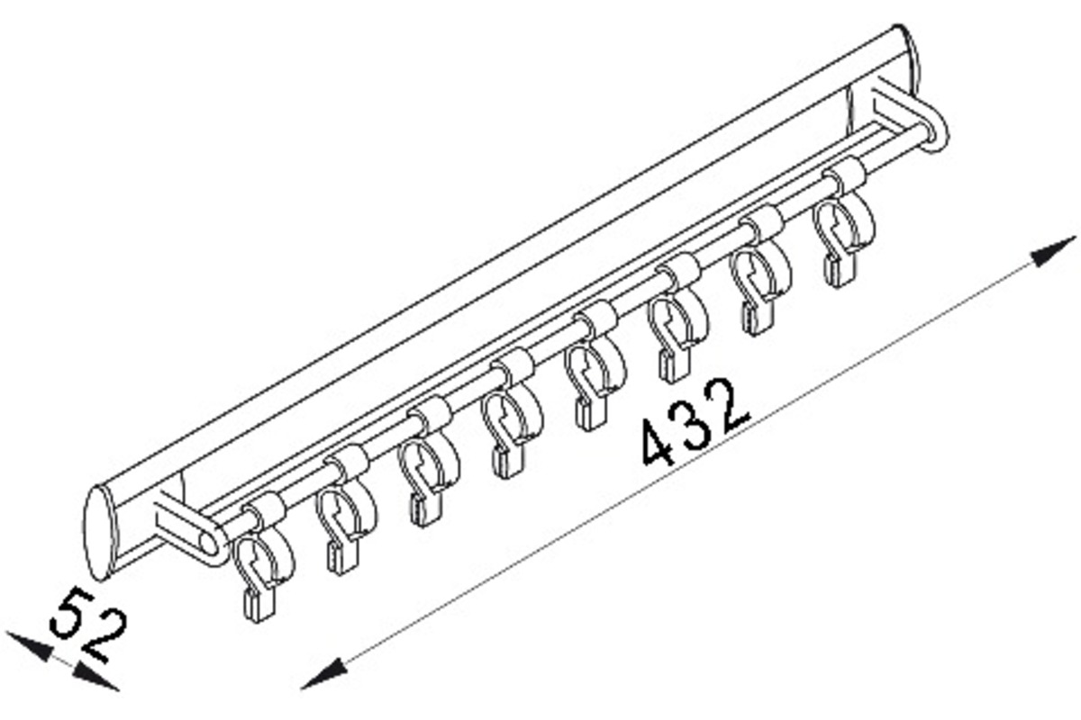 Porte-linges SERVETTO SELF SYSTEM, longueur 432 mm