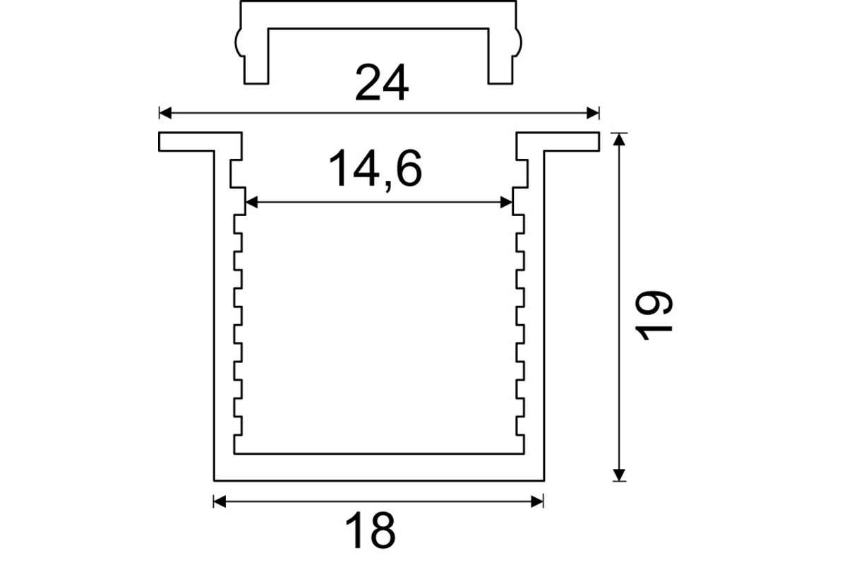 Profili per montaggio incassato PRAGA 24/1.5 mm con diaframmi