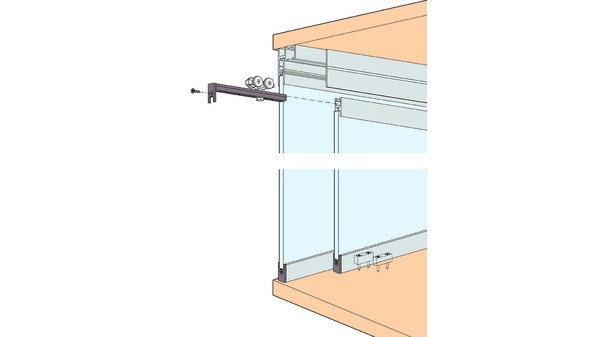 Ferrements pour portes coulissantes HAWA Clipo 36 GPPK, Inslide / vitre fixe