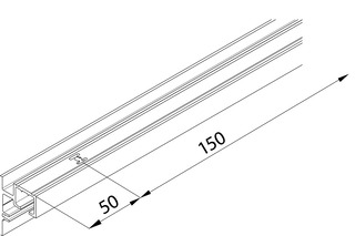Laufschienen HAWA Clipo 36 GPPK Festglas Laufschienen HAWA Clipo 36 GPPK Festglas
