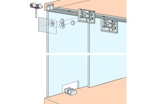 Schiebetürbeschläge HAWA Clipo 16 GS, Inslide Schiebetürbeschläge HAWA Clipo 16 GS, Inslide