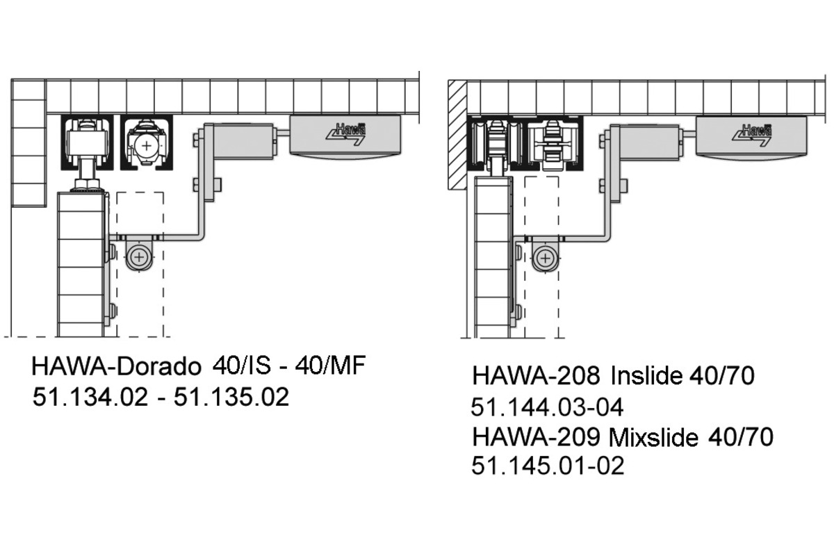 Amortissement pour ferrements pour portes coulissantes HAWA