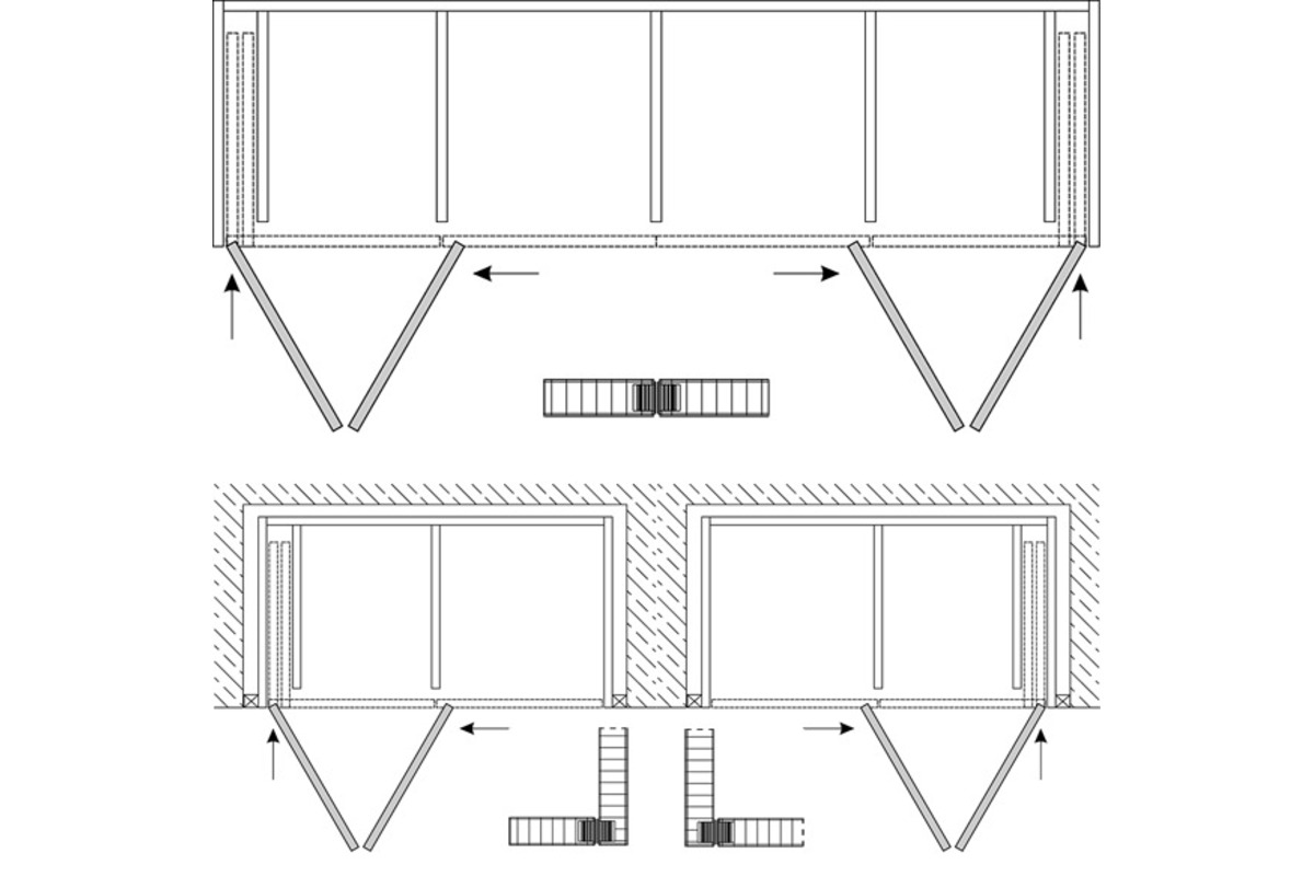 Ferrements pour portes pivotantes-coulissantes HAWA-Folding Concepta 25