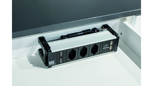 Bloc tiroir Mediabox avec prises 230 V et ports USB