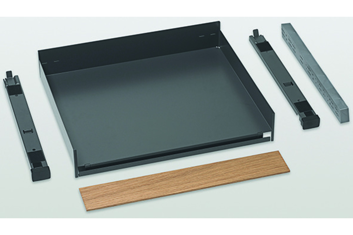 Tablette coulissante PEKA Extendo Fioro pour Legrabox avec rail en bois haute