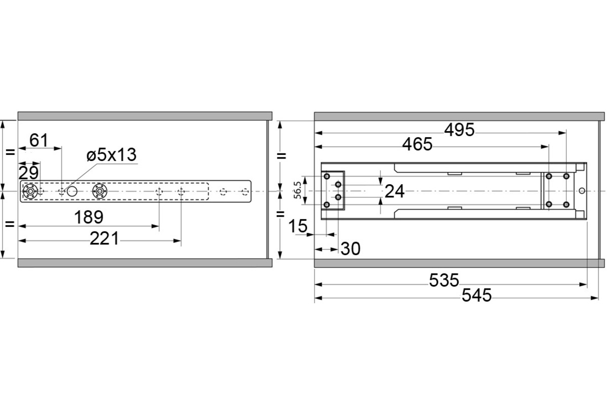 Système d'extension pour armoire haute avec châssis tubulaire réglable en hauteur PEKA