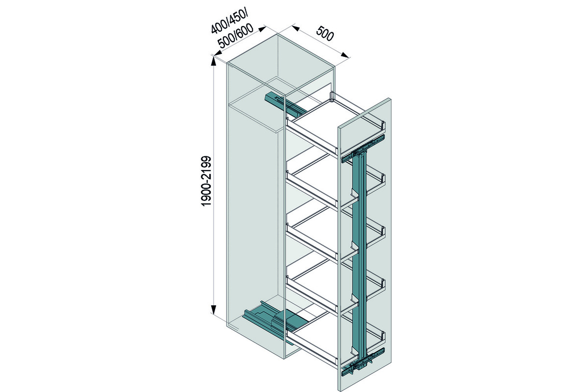 Système d'extension de façade pour armoire haute PEKA/KESSEBÖHMERConvoy Centro pour armoire haute