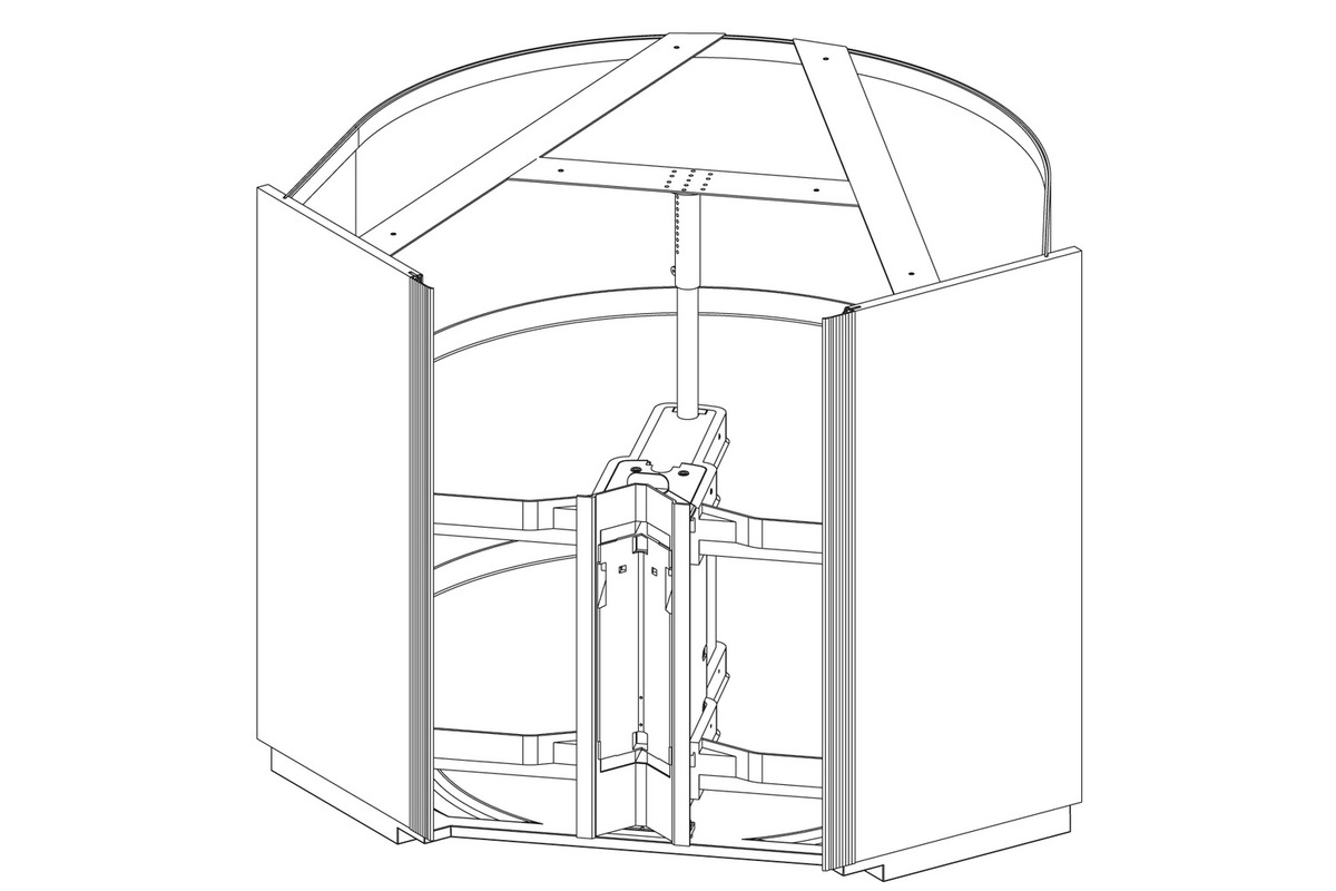 Carrousel d'élément d'angle à porte pliante NINKA MONDO pour éléments angulaires 45° pour portes pivotant entièrement en retrait