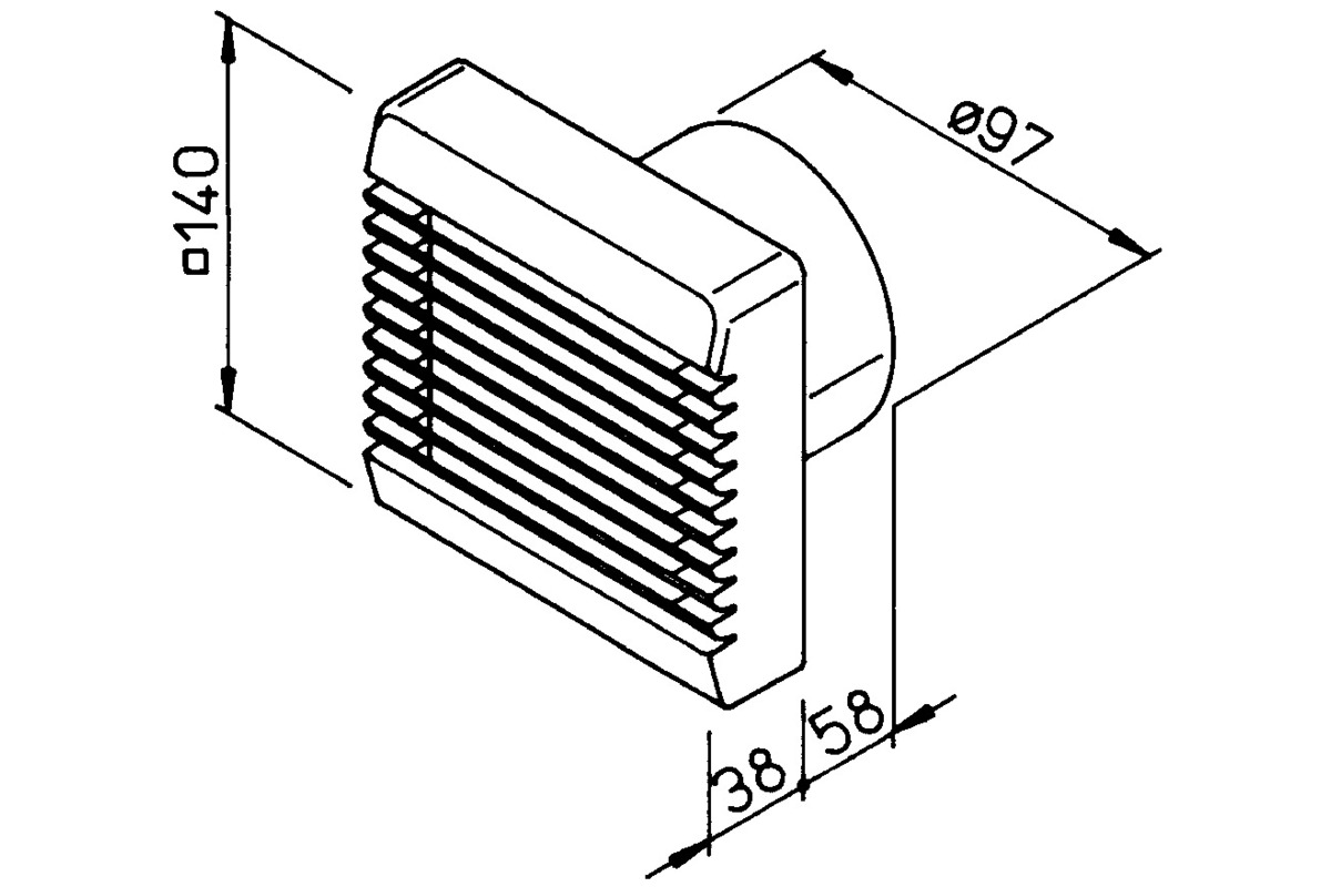 Mini-ventilateur avec roulements à billes et volet électrique HELIOS HR 90 KE