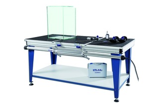 Glasklebetisch Deluxe Verifix® für die 45°/90° Verklebung Glasklebetisch Deluxe Verifix® für die 45°/90° Verklebung